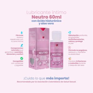 Lubricante Neutro con Ácido Hialurónico y Aloé x 60 ml - Image 3
